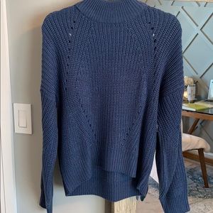 mock neck navy sweater